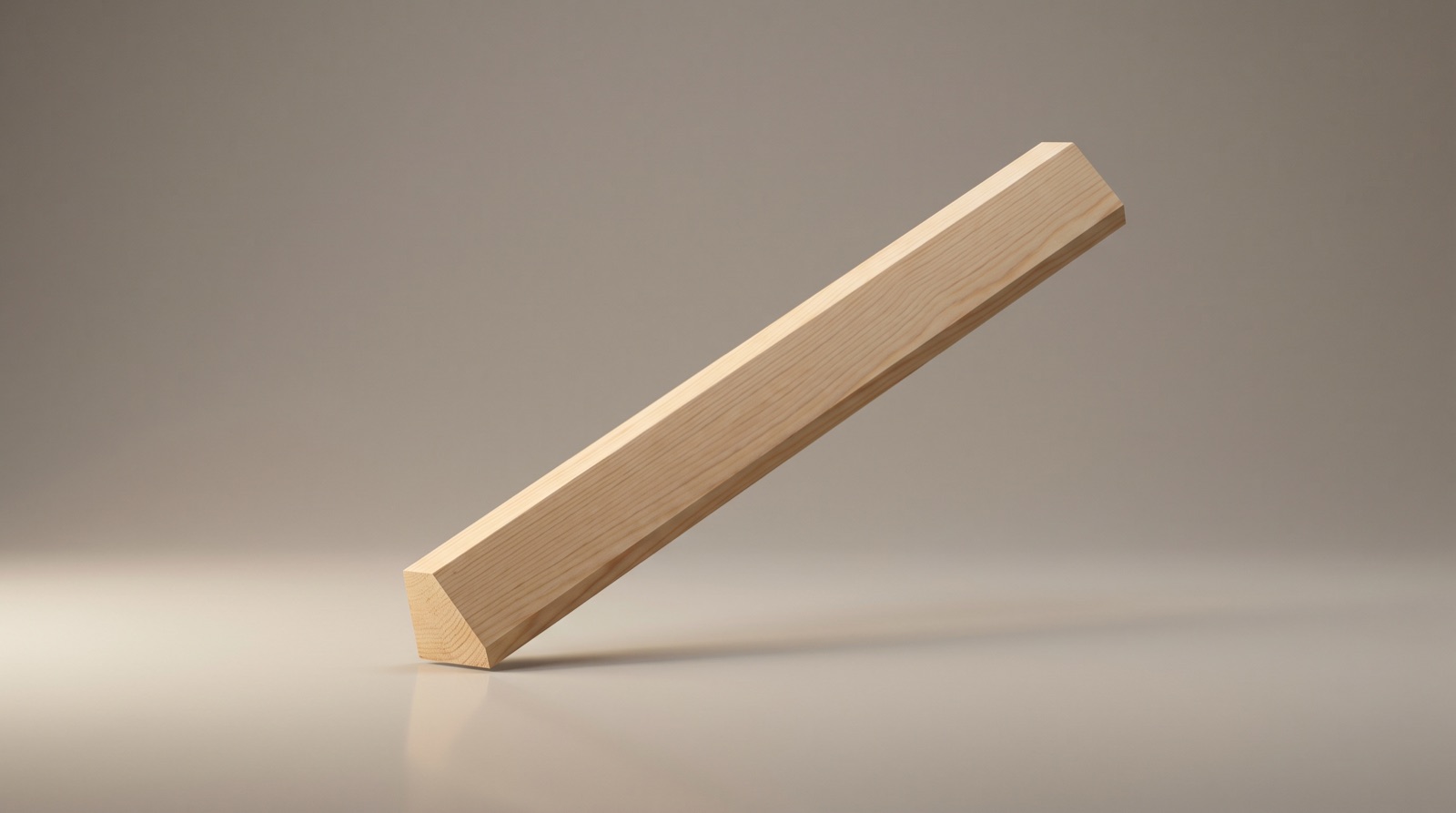 Chaflán — Tira de pino con bisel triangular para esquineros y chaflán de cimbra.